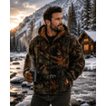 thumbnail image 4 of TrailCrest Men's Warm Sherpa Lined Hoodie Fleece Shirt Jacket, Classic Zip Up Camouflaged, XL, 4 of 8
