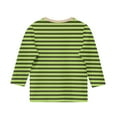 thumbnail image 5 of Shirts for Girls Teens Cute Girls Round Neck Blouse Girls Three Quarter Sleeve Top Striped Shirt Y2k Top for Girls 7-8, 5 of 5