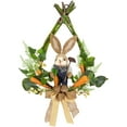 thumbnail image 4 of Northlight Farmer Bunny Moss Vines Teardrop Easter Wreath - 22" - Green and Orange - Unlit, 4 of 9