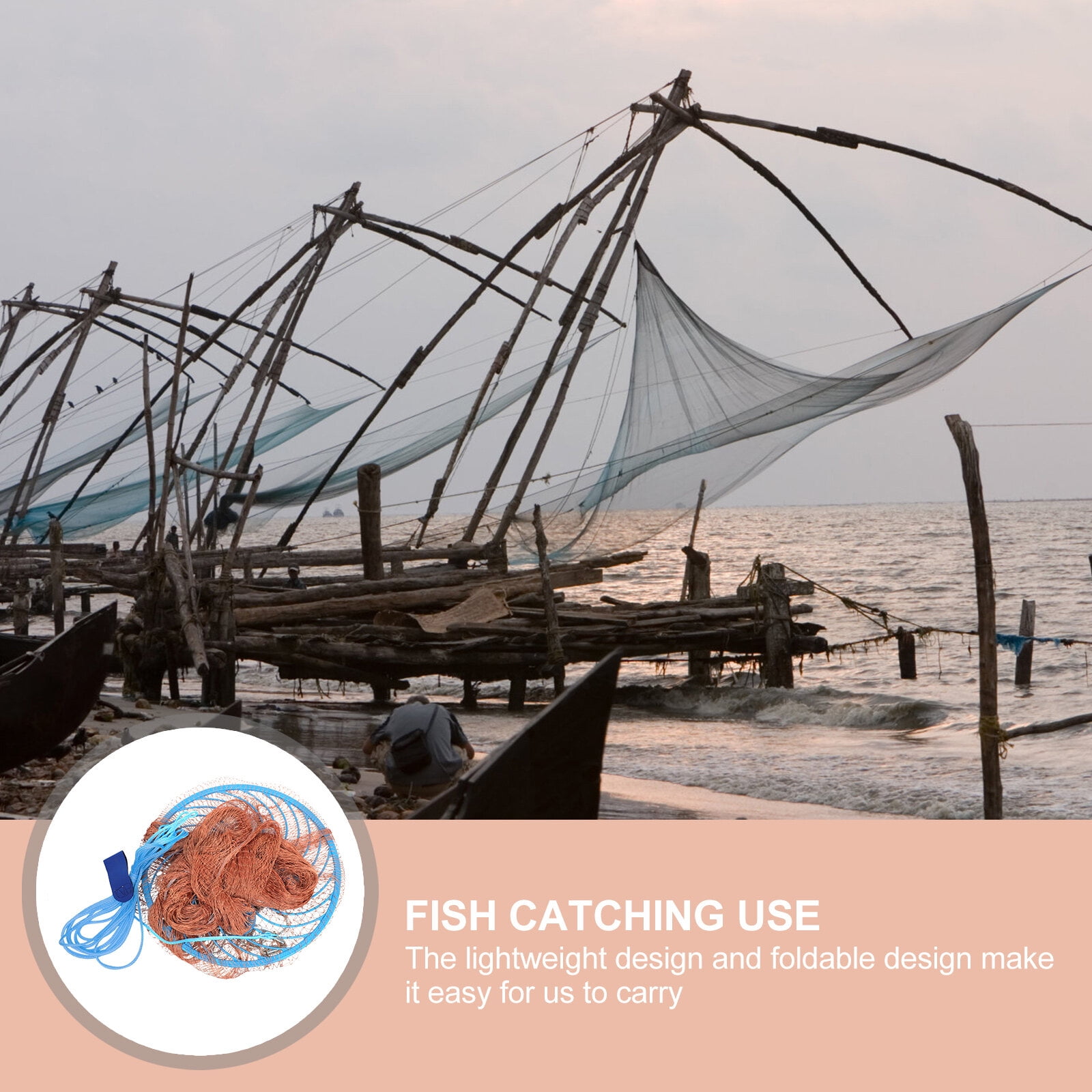 1PC Flying Disc Fishing Net Professional Hand Throw Fishing Casting Net 
