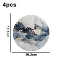 thumbnail image 2 of Posavasos con diseño de mármol: juego de posavasos redondos de piedra absorbente para bebidas con piedra de cerámica y base de corcho, 2 of 5