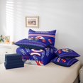 thumbnail image 5 of Homewish Cartoon Sport Helmet Bedding Comforter Set 7pcs for Teen, Modern Football Soccer Lover King Bedding Sets, Royal Blue Reversible Bed Sheets, Super Cozy Room Decor, 5 of 7