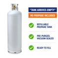 thumbnail image 2 of Flame King Propane Tank, 100 lbs, Multi-Valve with High-Capacity Filler, White, 2 of 5