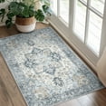 thumbnail image 4 of KUETH Modern Area Rug 2x3 Doormat, Low Pile Machine Washable Rugs, Small Retro Chenille Entryway Mat for Entrance, Hallway, Kitchen and Corridor, Blue, 4 of 8