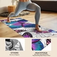 thumbnail image 4 of Purple Butterfly Rose Pattern Hot Yoga Mat Towel Non Slip for Hot Yoga - Quick-Drying Yoga Mat Cover with 4 Corner Pockets with Travel Bag - Hot Yoga Towel Non Slip 70"x26", 4 of 6