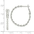 thumbnail image 2 of 925 Sterling Silver Twisted Omega Back Hoop Earrings, 2 of 6