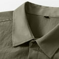 thumbnail image 4 of Iugvhana Men's Oversized Shirt Regular-Fit Solid Long Sleeve Button Down Lapel Cotton Shirt Tops Casual Loose Shirts Army Green M, 4 of 7