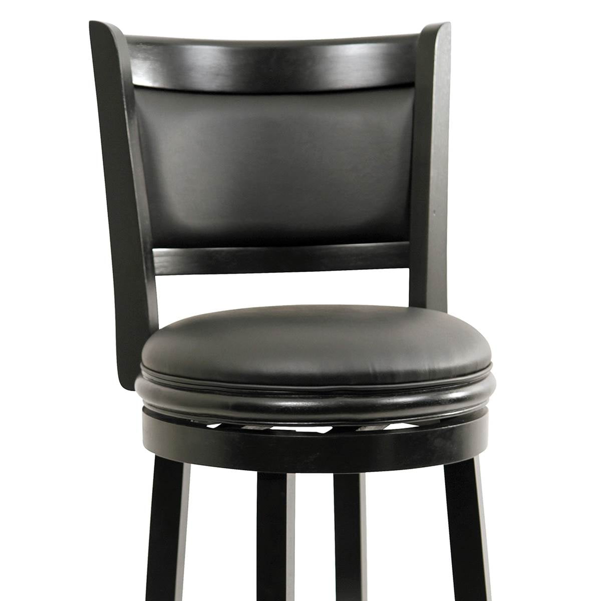 Boraam Augusta 29in. Swivel Wood Bar Stool, Black Finish