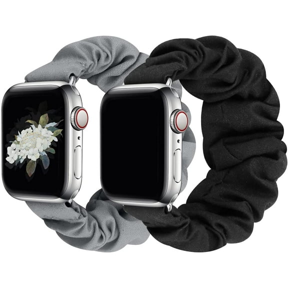 Compatible with Scrunchie Apple Watch Band 38mm 40mm 41mm 42mm 44mm 45mm 49mm for Women, Cute Wristbands Straps Elastic Scrunchy Band for iWatch Serie