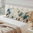 thumbnail image 5 of Teal Tulips Body Pillow Cover 20x54, Vintage Farmhosue Turquoise Floral Butterflies Decorative Pillowcase with Zipper, Microfiber Pillow Protector, Soft Breathable Long Lumbar Pillowcases for Women, 5 of 9