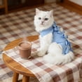 thumbnail image 7 of Cat Recovery Suit for After Surgery, Breathable E-Collar Alternative for Cats, Anti-Licking Spay Neuter Recovery Shirt for Cats Kittens, Blue, 7 of 7