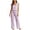 *Purple, variant on Binmer Women's Striped 2 Piece Pajama Set ,Cap Sleeve Scoop Neck Top and Wide Leg Long Pants Blue,L