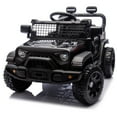 thumbnail image 2 of Ambifirner 24V Kids Ride on Car with Remote Control, 2 Speeds Toys Car w/ 80W Motors, 2 Seater Ride on Truck, Bluetooth Music, LED Lights, 4 Wheels Suspension Black, 2 of 7