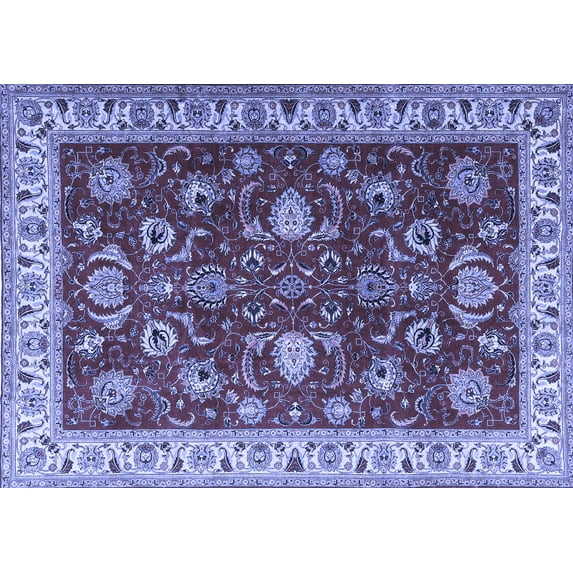 Ahgly Company Machine Washable Indoor Rectangle Persian Blue Traditional Area Rugs, 2' x 4'