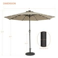 thumbnail image 2 of ACEGOSES LED Outdoor Patio 9′ Circle Deck Market Umbrella, Solar Lights Table Umbrellas With Non-Fading solution-dyed Canopy Cedar brown, 2 of 8