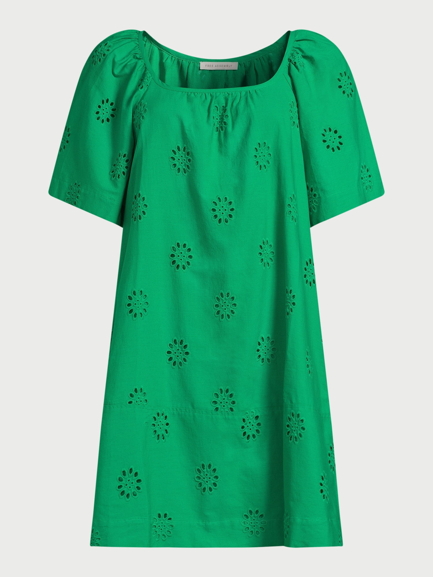 free assembly green dress Walmart Free Assembly pleated shirt dress review