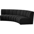 thumbnail image 3 of Meridian Furniture Infinity Black Boucle Fabric 3pc. Modular Sectional, 3 of 11