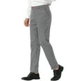 thumbnail image 5 of INSPIRE CHIC Men's Business Pants Casual Printed Slim Fit Flat Front Dress Pants Gray 28, 5 of 6