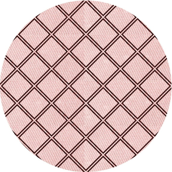 Ahgly Company Machine Washable Indoor Square Transitional Pink Bubble Gum Pink Area Rugs, 3' Square