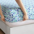 thumbnail image 5 of Elite Home Microfiber Coastal Bed Sheet Set, Queen, Clearwater Aqua, 5 of 5