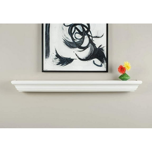 Mantels Direct Colton 60" Floating Wood Fireplace Mantel Shelf - White Paint