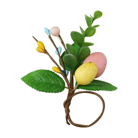 

Wedding Artificial Flowers Fall Colors 2024 Spring Easter Egg Napkin Ring Flower Wreath Decoration Table Arrangement Decoration