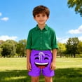thumbnail image 3 of Toddler Boys Swim Trunks for Boys Solid Color Expression Print Breathable Shorts with Pocket Polyester, 3 of 7