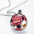 thumbnail image 2 of Peony Elegant Glass Circular Pendant Necklace - Handcrafted Jewelry for Women, 2 of 5