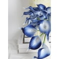 thumbnail image 2 of Blue Fake Calla Lily Flowers Real Touch Blue Calla Lily Faux Flowers Arrangement Bouquet for Home Garden Office Party Wedding Bouquet Centerpieces Flower Home Decoration (Blue), 2 of 5