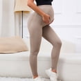 thumbnail image 4 of Gyujnb High Waist Full Belly Support Maternity Leggings Seamless Stretch Fabric Yoga Fitness Loungewear Casual Daily Pregnancy Pants,M, 4 of 6