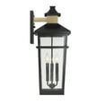 thumbnail image 5 of Matte Blackith Warm Brass Three Light Outdoor Wall Lantern from the Kingsley Collection, 5 of 5
