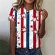 thumbnail image 2 of Camisetas Casuales de las Mujeres Estampadas Cuello Tripulado Manga Corta Superior, Ligera Mezcla de Poliéster Blusa de Moda, 2 of 4