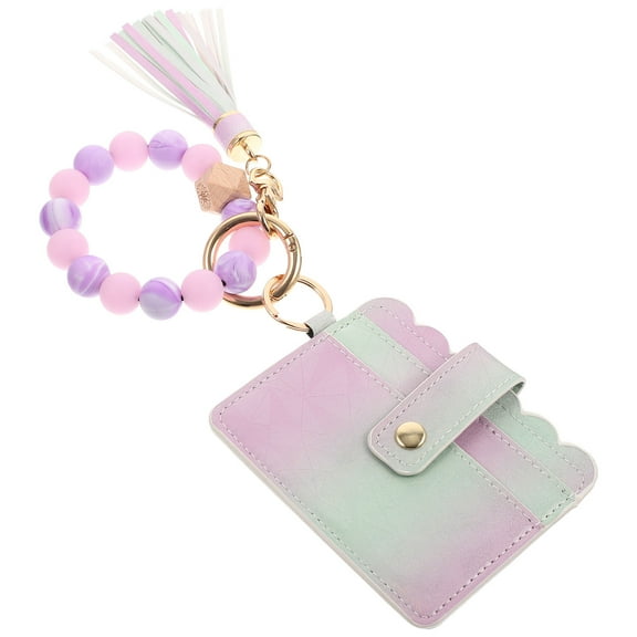 LEORX Wristlet Keychain with Feature Beaded Design 1Pack