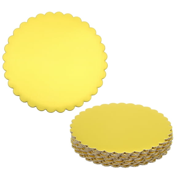Uxcell 10 Pcs Cardboard Cake Rounds, 6 Inch Cake Board Circle Trays, Gold