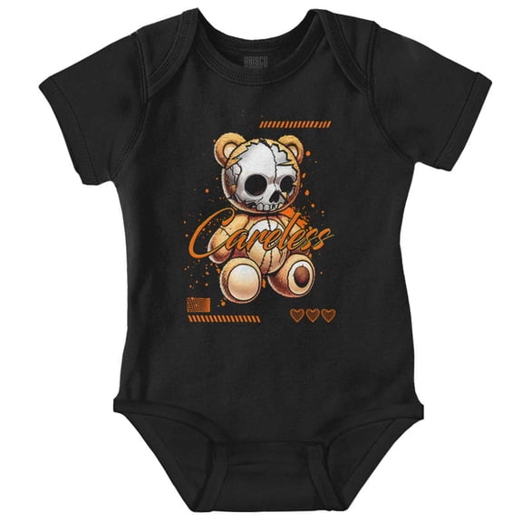 Urban Careless Teddy Bear Skull Romper Boys or Girls Infant Baby Brisco Brands NB