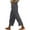 Dark Gray, variant on Pants for Women Solid Color Elastic Waist Side Button Split Wide Leg Lazy Beach Style Cotton Linen Loose Full Length Casual Trousers Orange