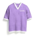 thumbnail image 4 of Kalauyu Men's Waffle Shirts V Neck Tee with Pocket Short Sleeve Textured Knitted Summer Casual Basic Tops, 4 of 6