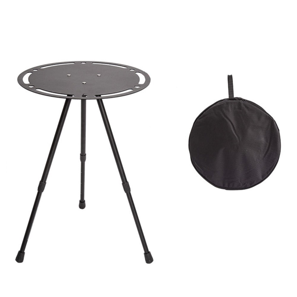 Yannee Folding Picnic Table Round Camping Table Aluminum Alloy Dining