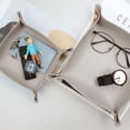 thumbnail image 5 of 2 leather entrance keys minimalist storage tray, desktop jewelry storage box, cosmetics key storage box - Light blue, 5 of 5