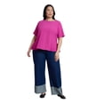 thumbnail image 3 of ELOQUII Women's Plus Size Pleated Hem Top, 3 of 3