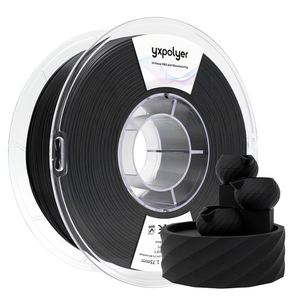 YXPOLYER PLA Filament Food Safe AMS-Compatible 1.75mm 1kg for 3D Printing, Black