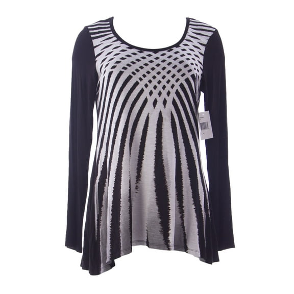 MIRACLEBODY by Miraclesuit Women's Faye Dream Weaver Print Top Medium Black