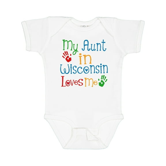 Inktastic My Aunt in Wisconsin Loves Me Boys or Girls Baby Bodysuit