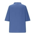 thumbnail image 6 of MIXUE Boho Tops For Women Summer Solid Color V Neck Short Sleeve Casual Basic Pullover Shirts For Women Tshirts Outwear,Blue,XL, 6 of 6
