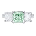 thumbnail image 7 of Three-Stone Engagement Ring for Women - 4ct Simulated Green Diamond in 14K White Gold Promise Ring, 7 of 7