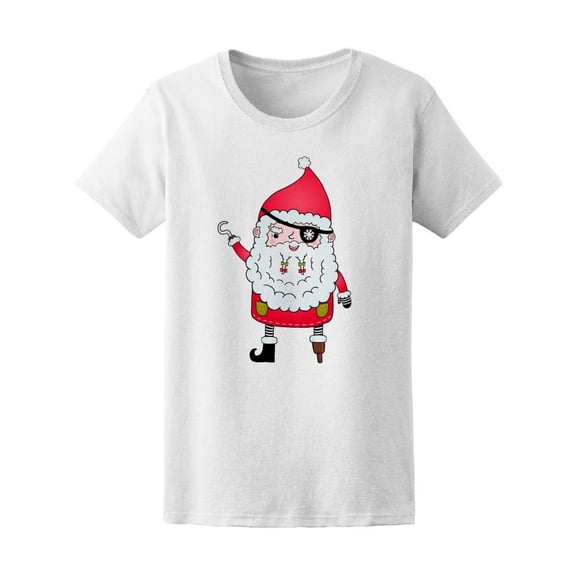 Pirate Santa Claus Cartoon Tee Women's -Image by Shutterstock