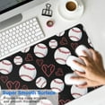 thumbnail image 4 of Long Mouse Pads for Desk,Black Baseballs and Hearts Pattern Desk Mats on Top Of Desks, Desk Mouse Pad Extra Large with 3mm Non-Slip Base and Stitched Edge for Gaming,Office,Work,Home 35.4"x15.7", 4 of 6