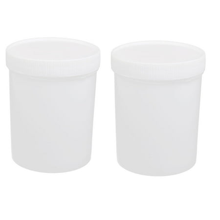 Mouth Environmental Sample Bottle - Unique Bargains 2pcs 500ml Plastic Round Mouth Sample Bottle White 90mmx115mm