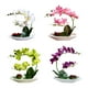 thumbnail image 3 of Orquídeas artificiales Injueey en maceta Tazón blanco Juego de macetas Imitación para boda Hotel Balcón Arreglo Decoración Verde, 3 of 6