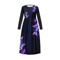 thumbnail image 4 of DISNIMO Purple Butterfly Dress Long Sleeve for Girls 5-6 Dresses for Kids Long Sleeve Dresses for Kids Girl Frock with Pockets for Kids Swing Dress Long Sleeves Girls Midi Dress Fall, 4 of 7